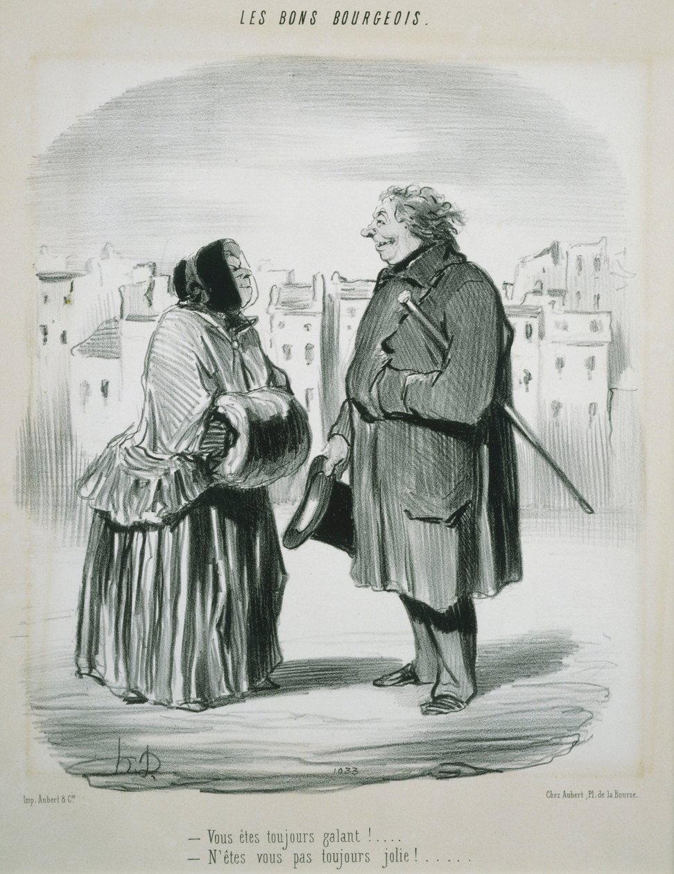 Les Bons Bourgeois- Zawsze jesteś szarmancki! autorstwa Honoré Daumier
