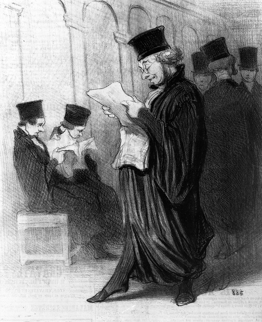 Les Gens de Justice, karykatura z „Le Charivari”, 26 marca 1846 r. autorstwa Honoré Daumier