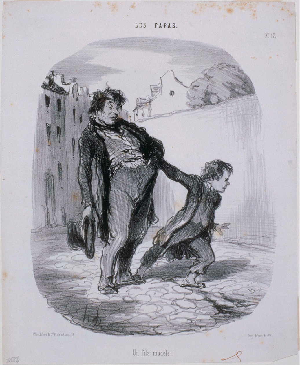 Les Papas- modelowy syn autorstwa Honoré Daumier