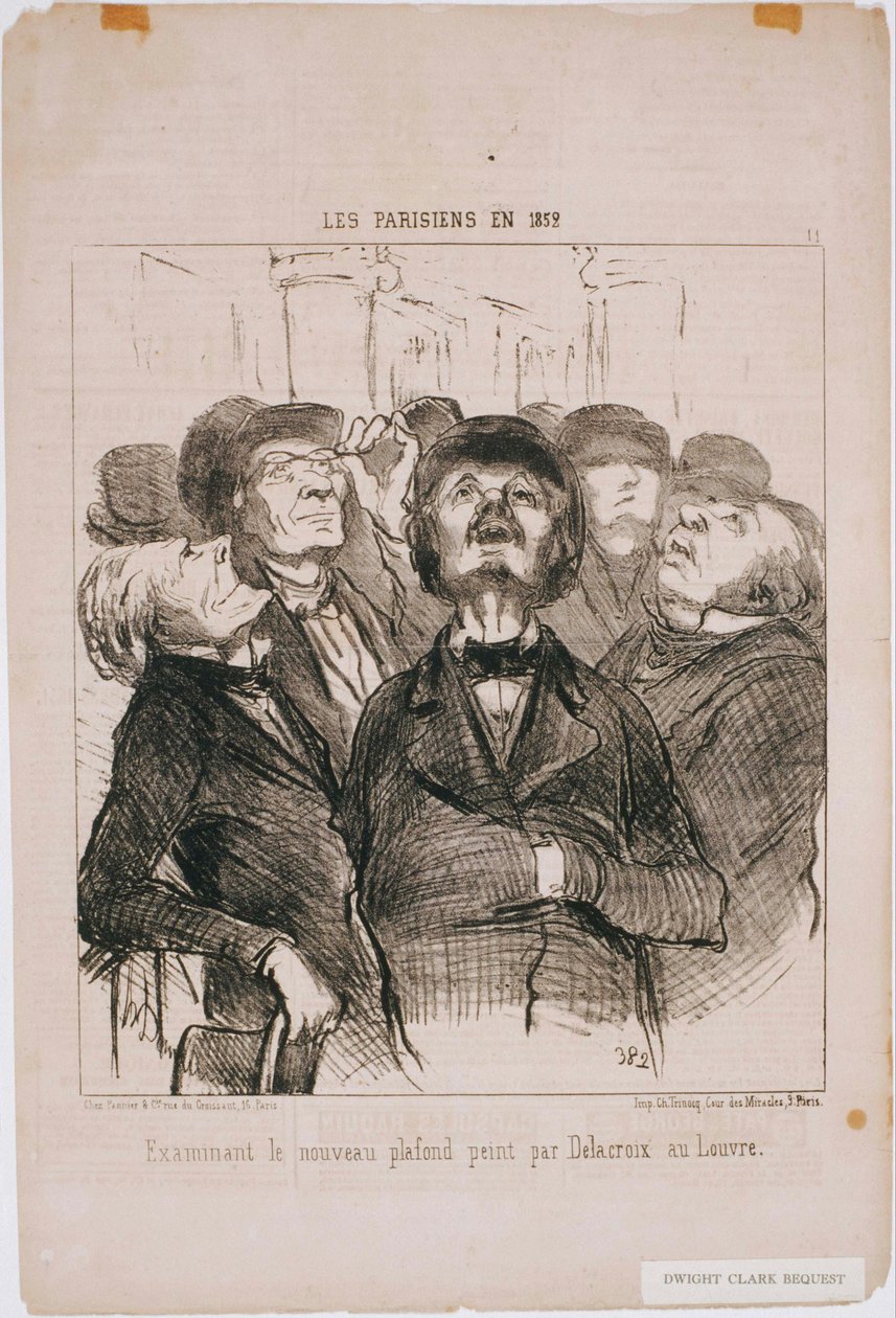Paryżanie w 1852 r. – Badanie nowego sufitu… Autor: Delacroix autorstwa Honoré Daumier