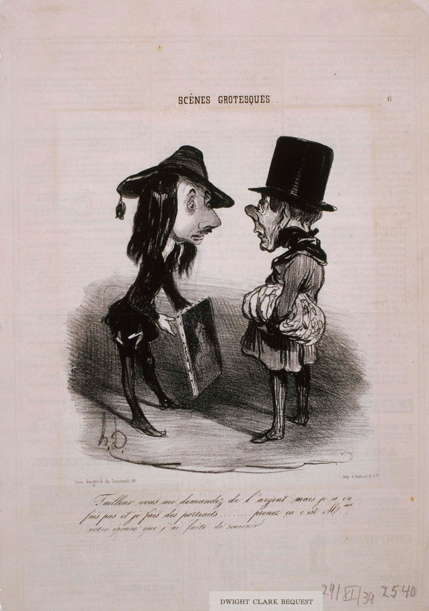 Sceny groteskowe - Krawiec ... Weź to ... autorstwa Honoré Daumier
