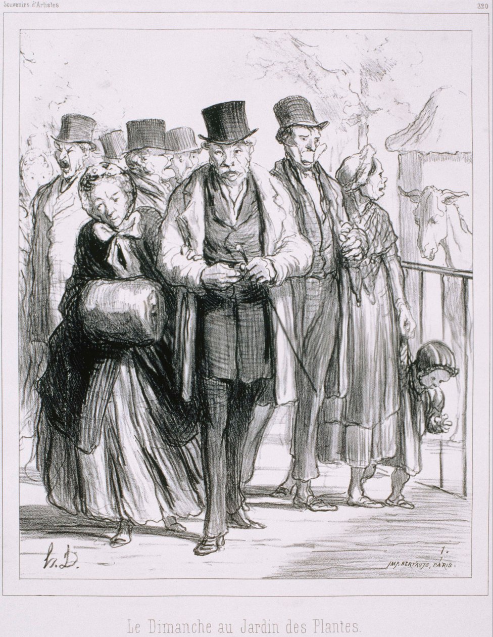 Souvenir dArtistes - Niedziela w Jardin des Plantes autorstwa Honoré Daumier