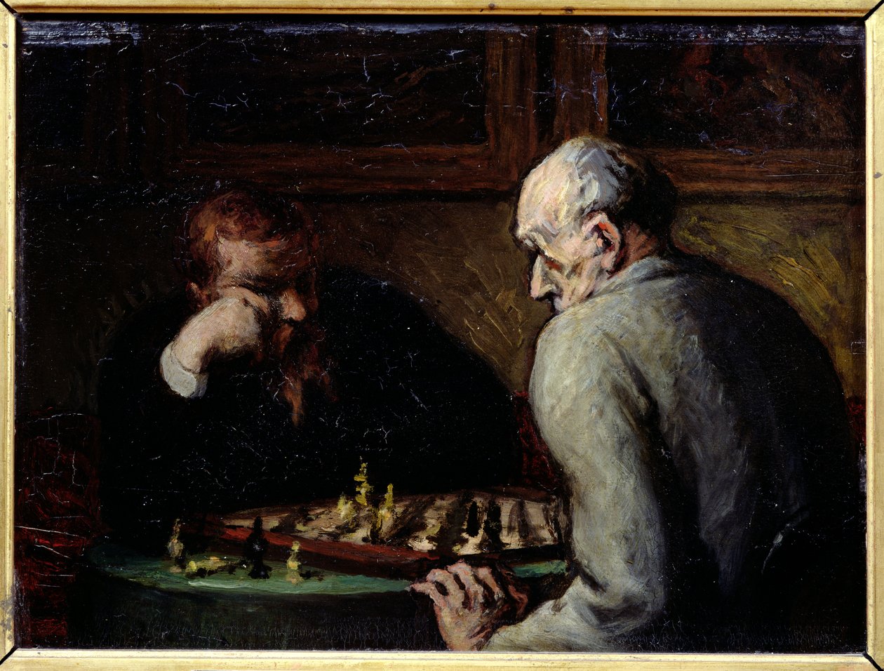 Szachiści, ok. 1863-67 autorstwa Honoré Daumier