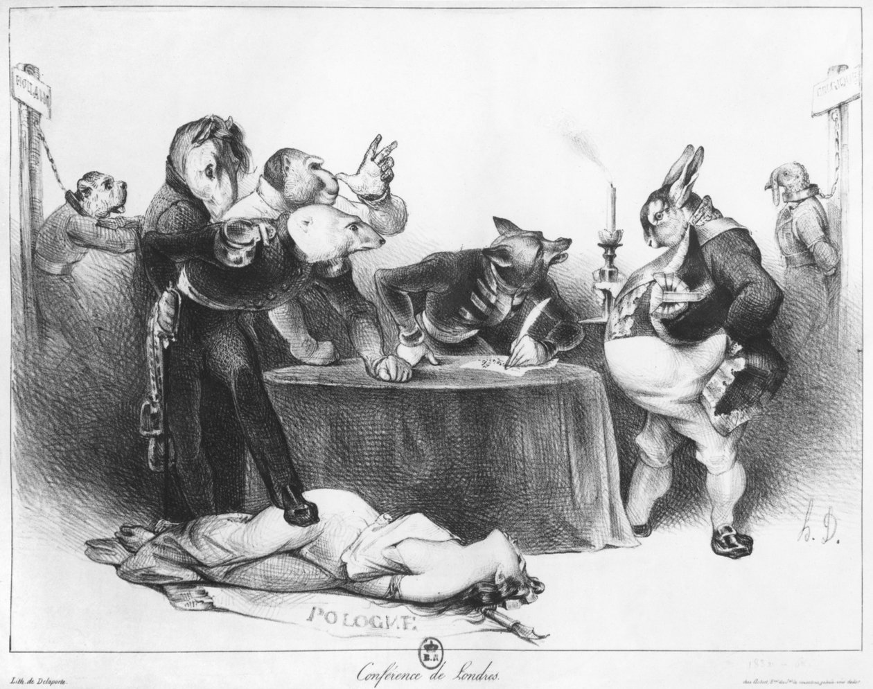 Konferencja Londyńska, 1832 autorstwa Honoré Daumier