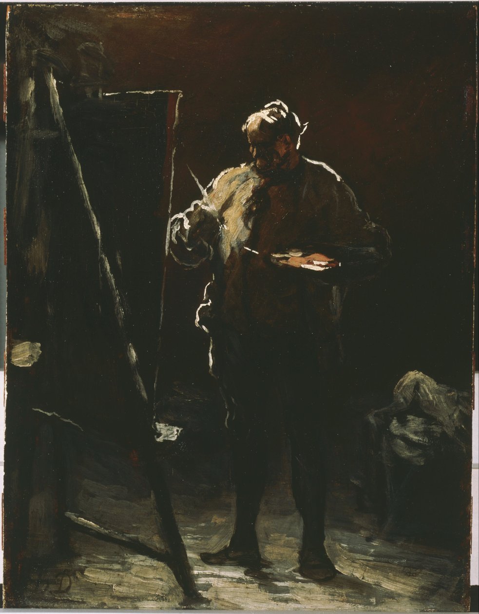 Malarz przy jego sztalugach autorstwa Honoré Daumier