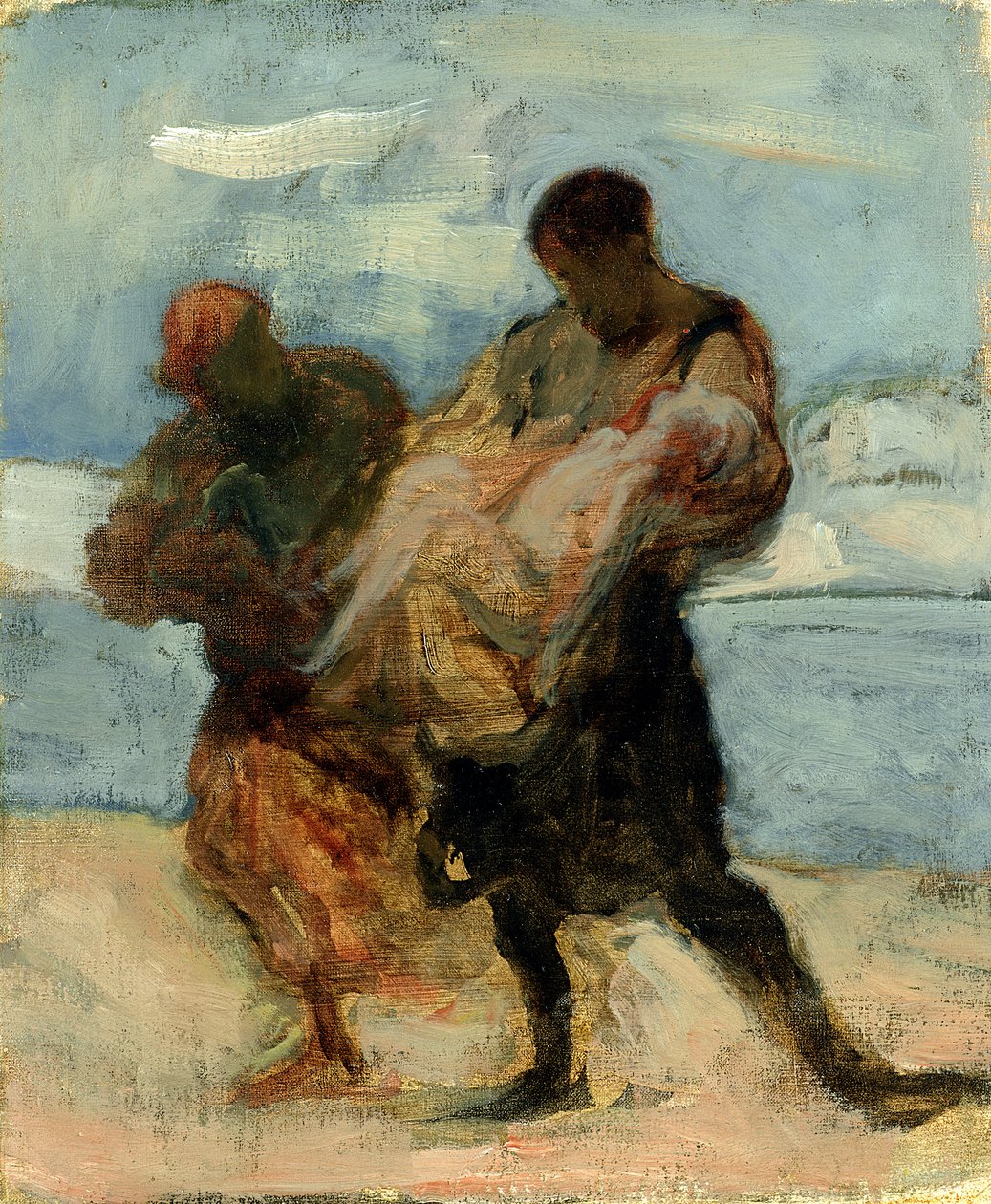 Ratunek, ok.1870 autorstwa Honoré Daumier