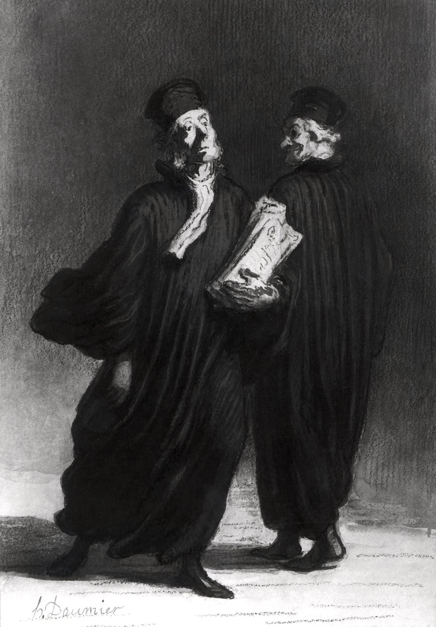 Dwóch prawników, ok. 1862 (akwarela i ołówek na papierze) autorstwa Honoré Daumier