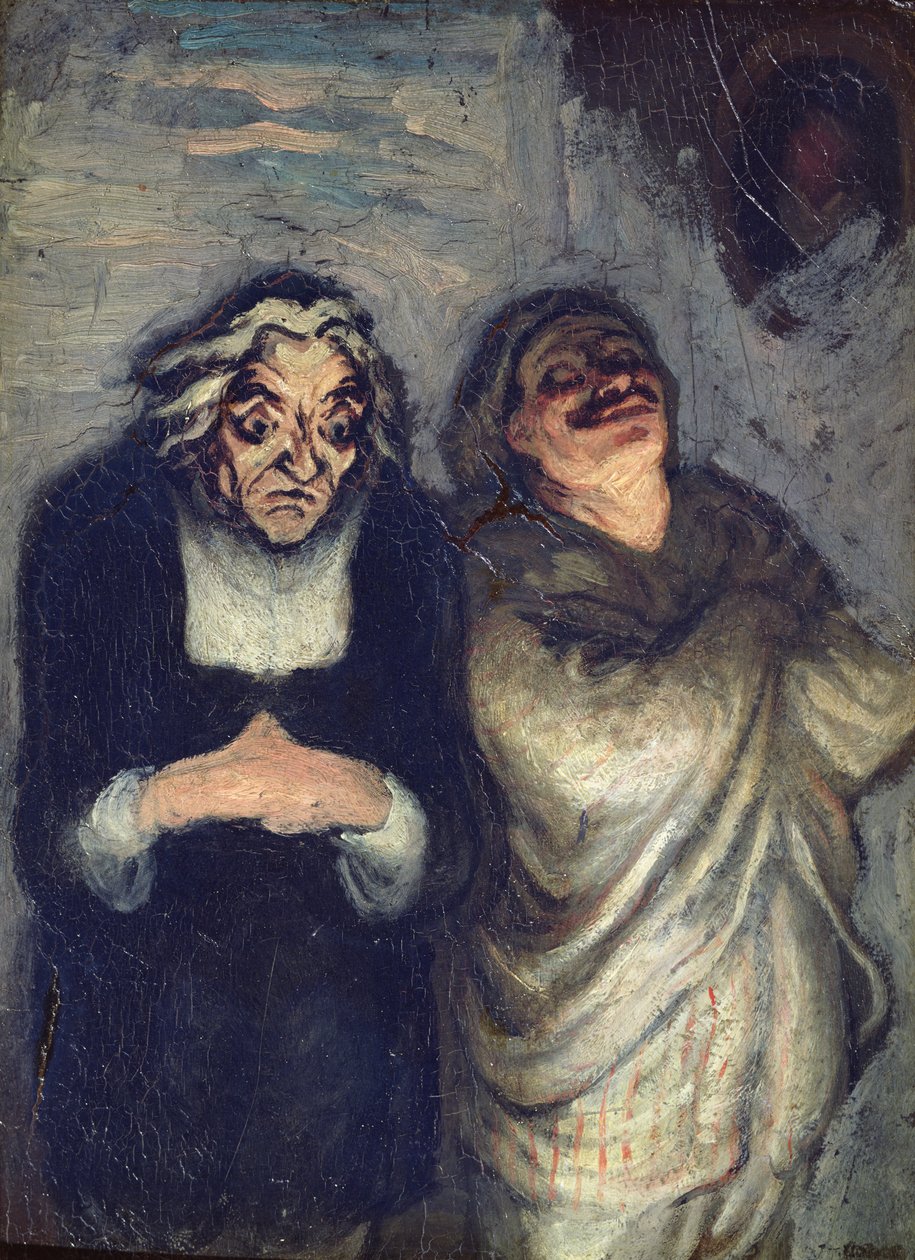 Scena komediowa, ok. 1863-1865 (olej na drewnie) autorstwa Honoré Daumier