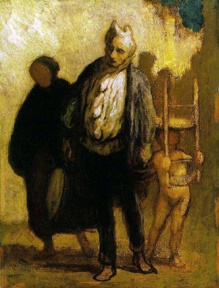 Wędrujące Saltimbanques autorstwa Honoré Daumier