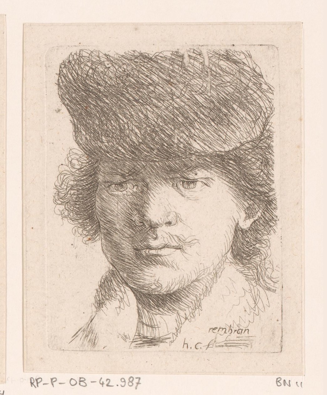 Portret Rembrandta w wysokim kapeluszu autorstwa Honoré Coussin