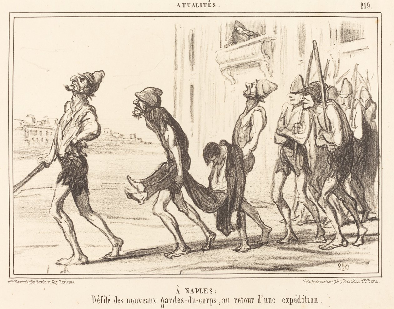 W Neapolu: Parada... ochroniarzy... autorstwa Honoré Daumier