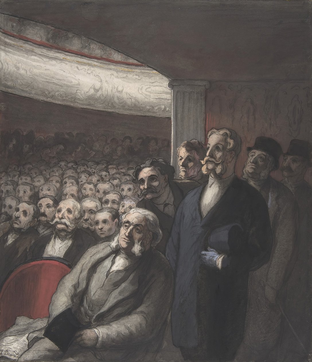 Widownia teatralna, XIX w. autorstwa Honoré Daumier