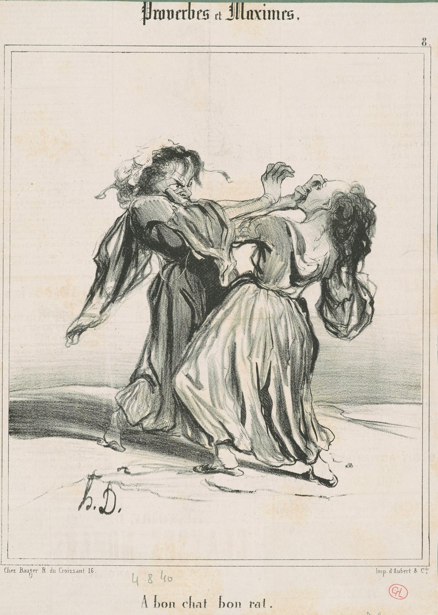 Dobry kot, dobry szczur autorstwa Honoré Daumier