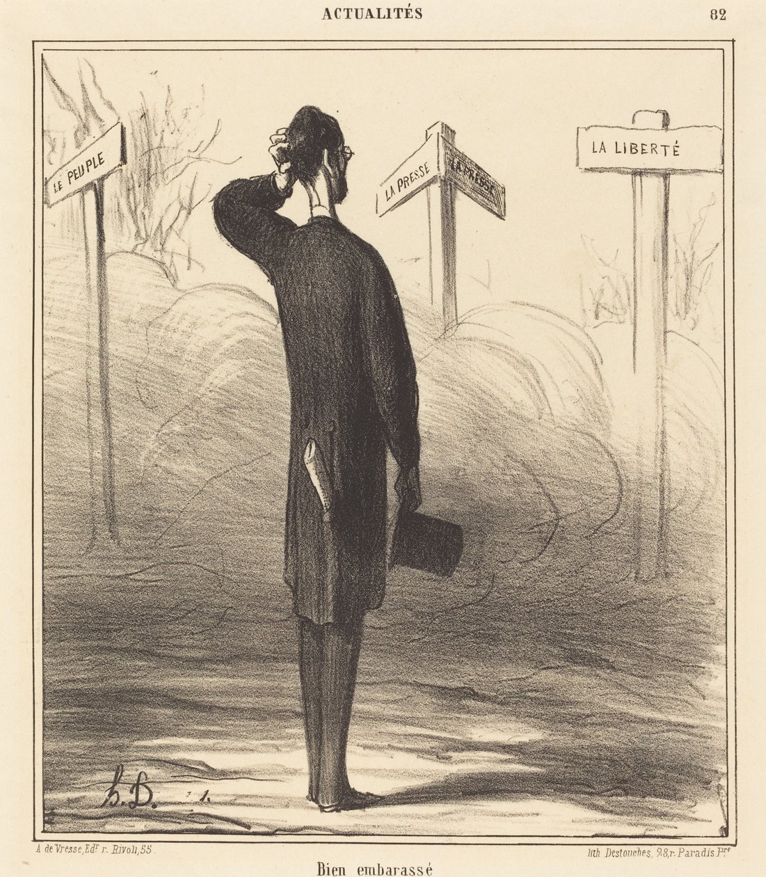 W prawo czy w lewo? autorstwa Honoré Daumier