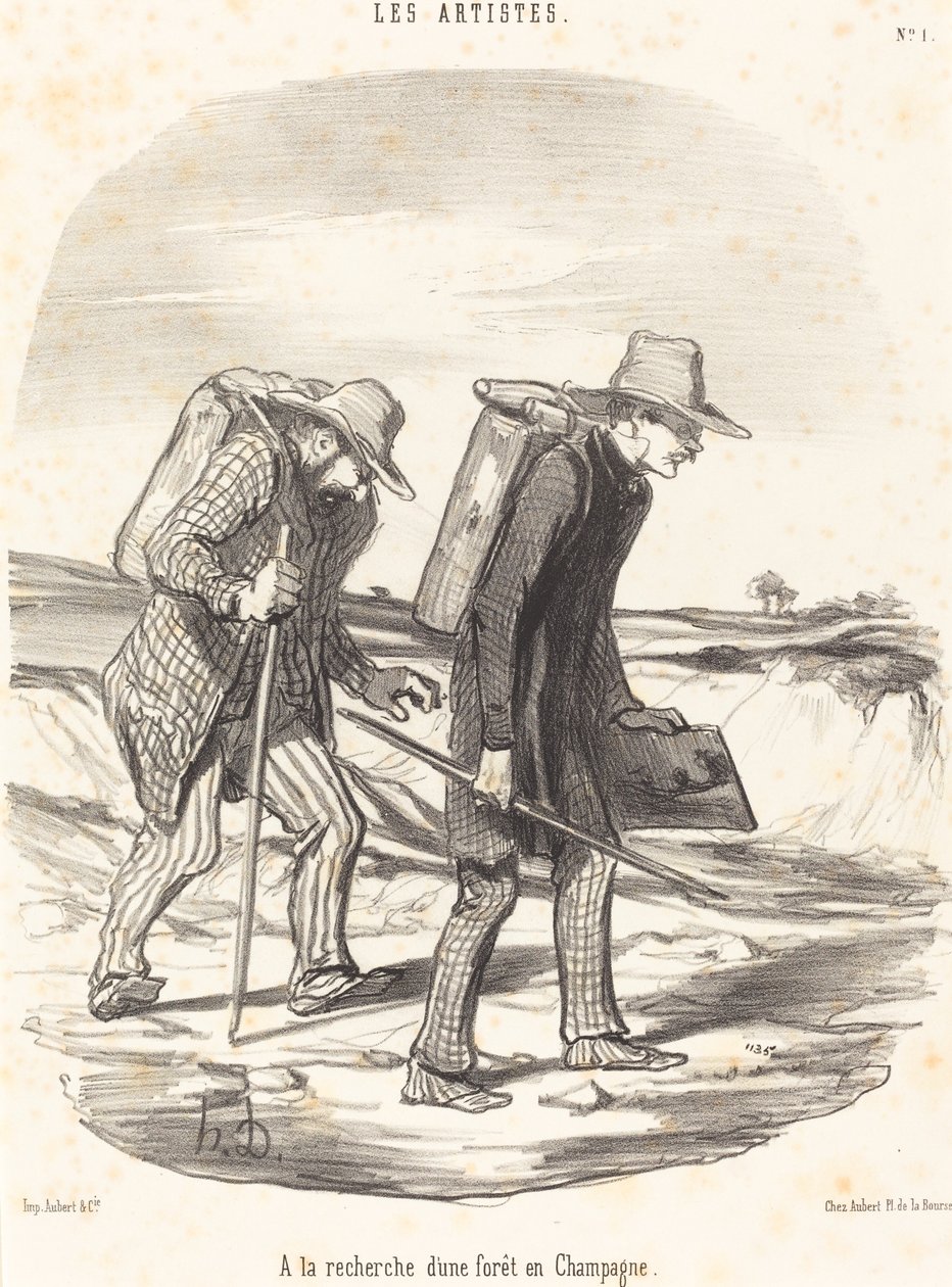 W poszukiwaniu lasu w Szampanii autorstwa Honoré Daumier