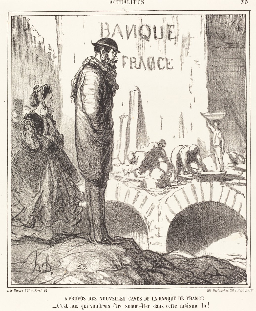 O... piwnicach Banque de France autorstwa Honoré Daumier