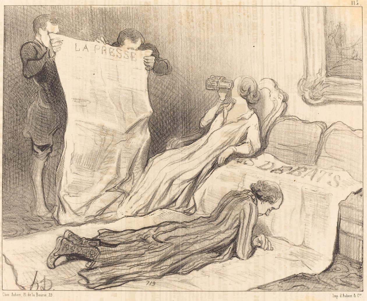 Abonenci odbierający swoją gazetę... autorstwa Honoré Daumier