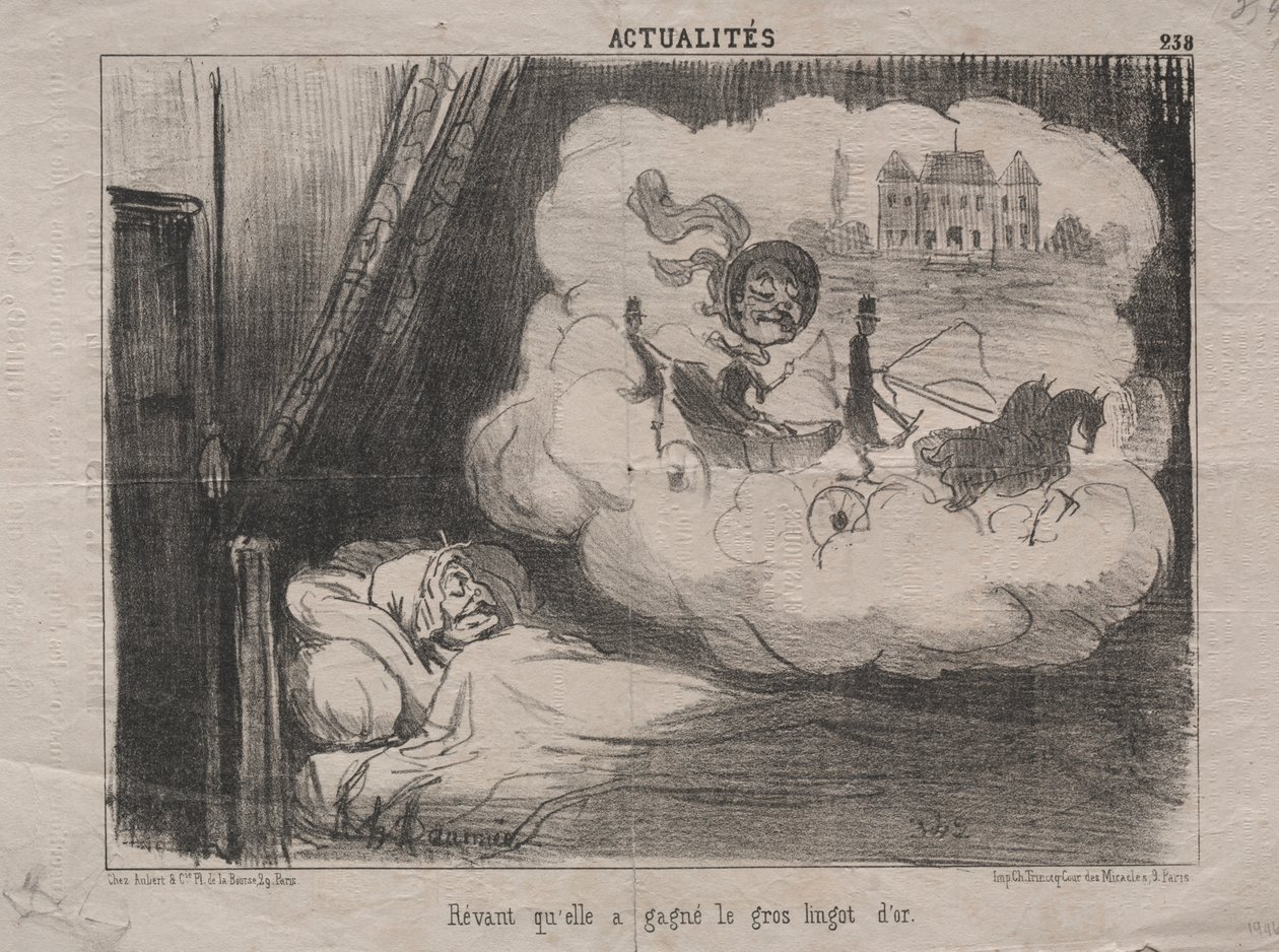 Fakty (nr 238): Śniąc, że wygrała wiele sztabek złota autorstwa Honoré Daumier