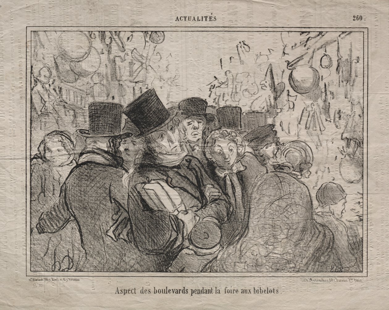 Rzeczywistość (nr 260): Widok bulwarów podczas targu drobiazgów autorstwa Honoré Daumier