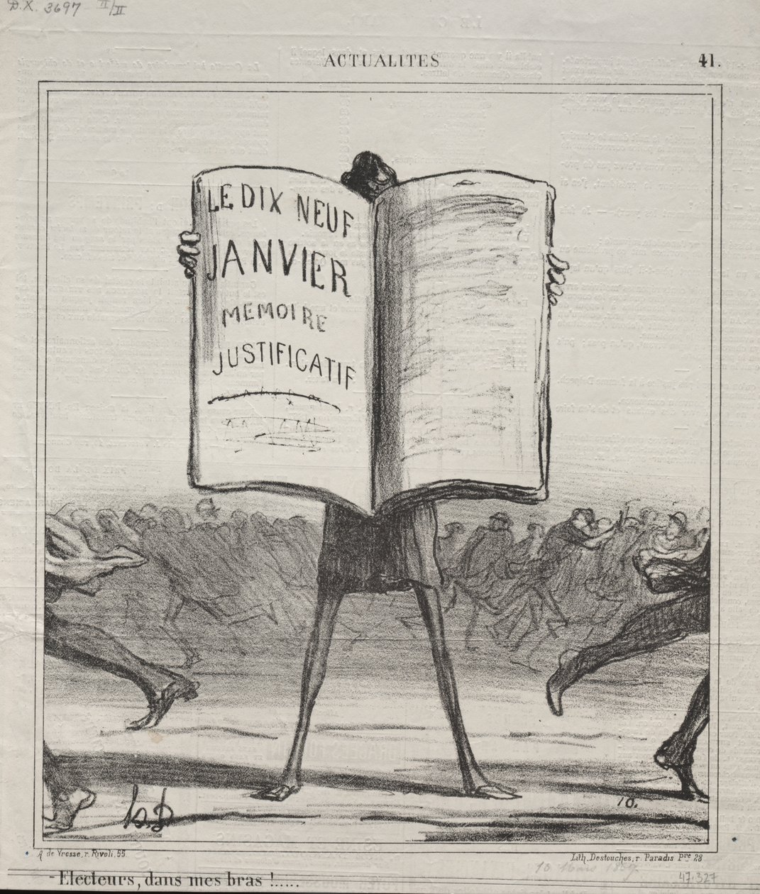 Fakty (nr 41): Wyborcy w moich ramionach!... autorstwa Honoré Daumier
