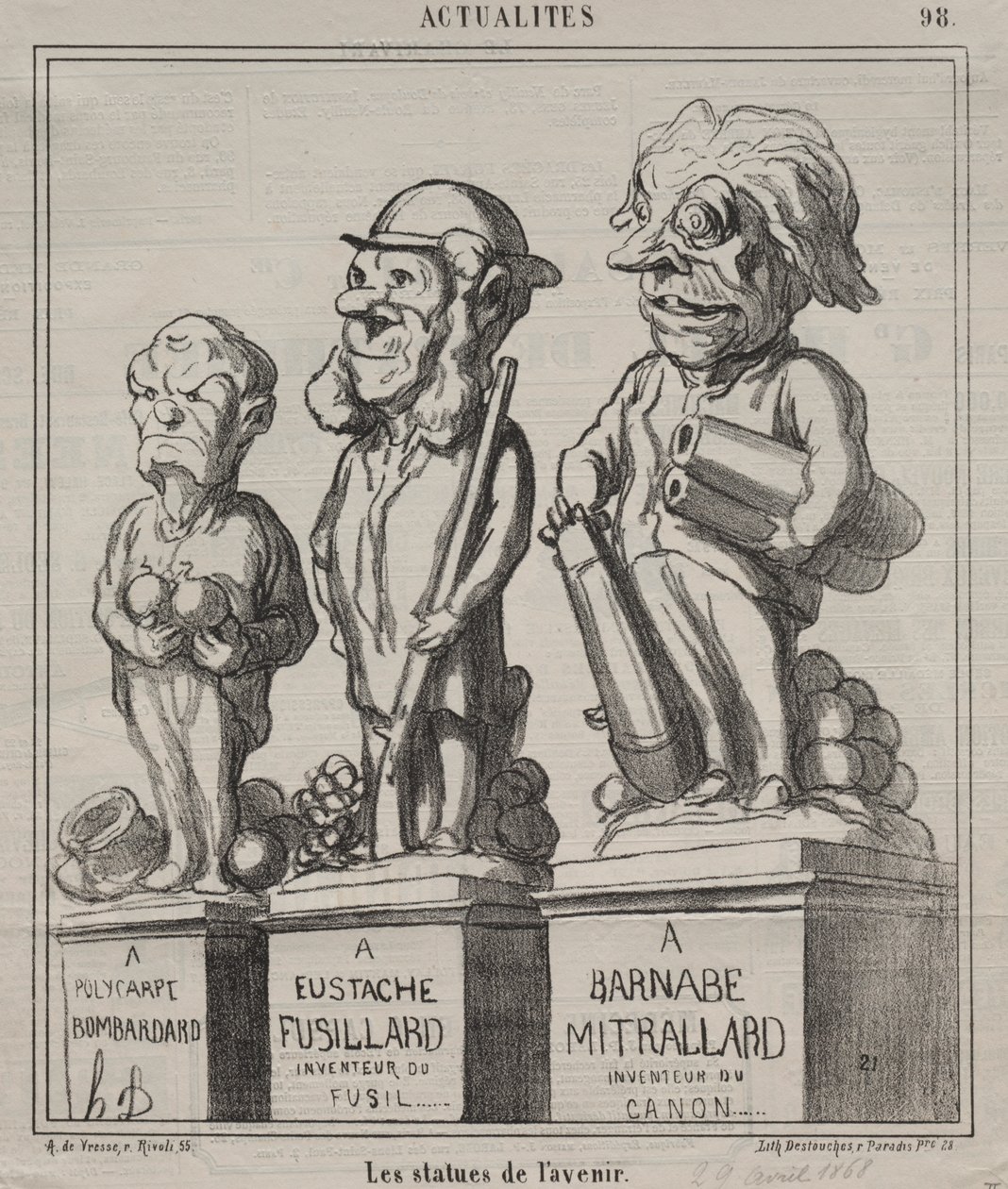 Fakty (tablica 98): Posągi przyszłości autorstwa Honoré Daumier