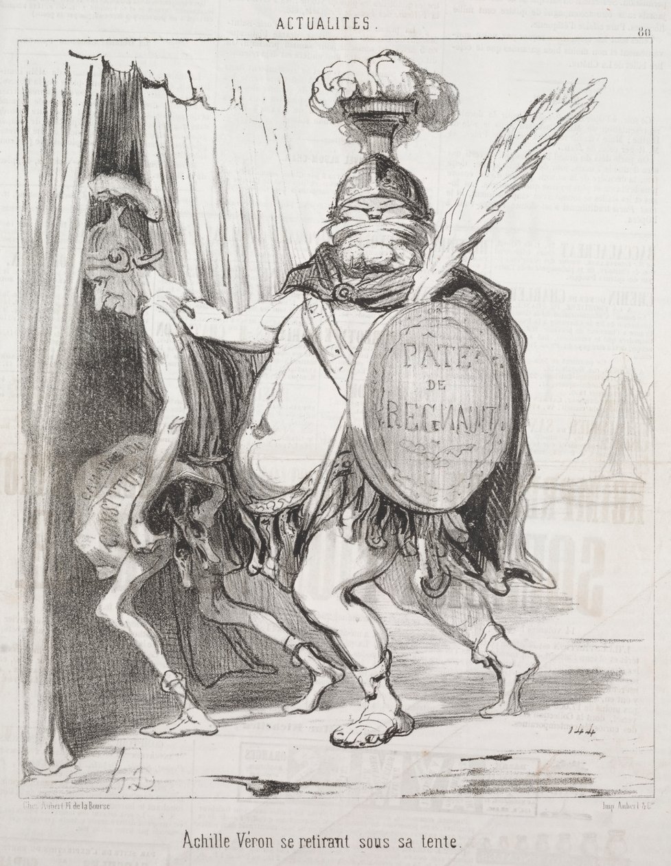 Fakty: Achilles wycofuje się do swojego namiotu autorstwa Honoré Daumier