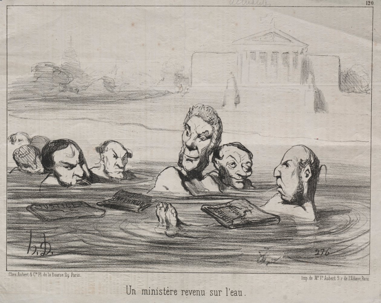 Fakty nr 120: Minister powraca do wody, 1851. autorstwa Honoré Daumier