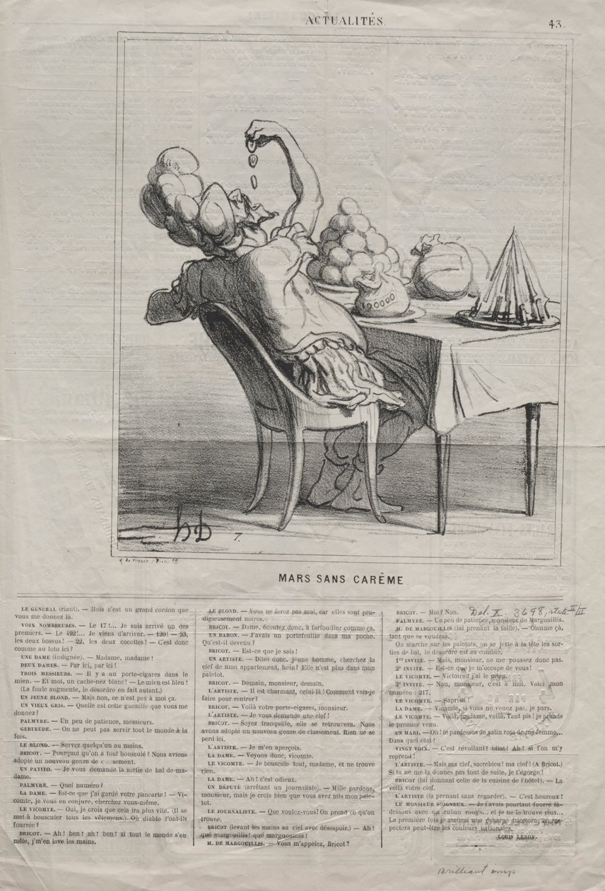 Fakty nr 43: Marzec bez Wielkiego Postu, 1869. autorstwa Honoré Daumier