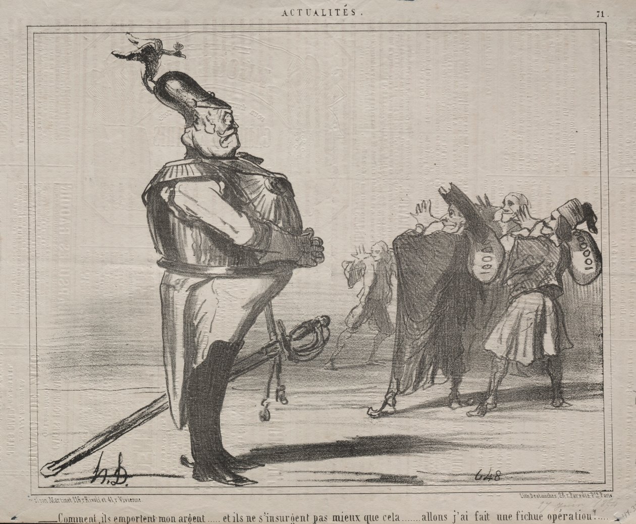 Fakty nr 71: Dlaczego zabierają mi pieniądze..., 1854. autorstwa Honoré Daumier