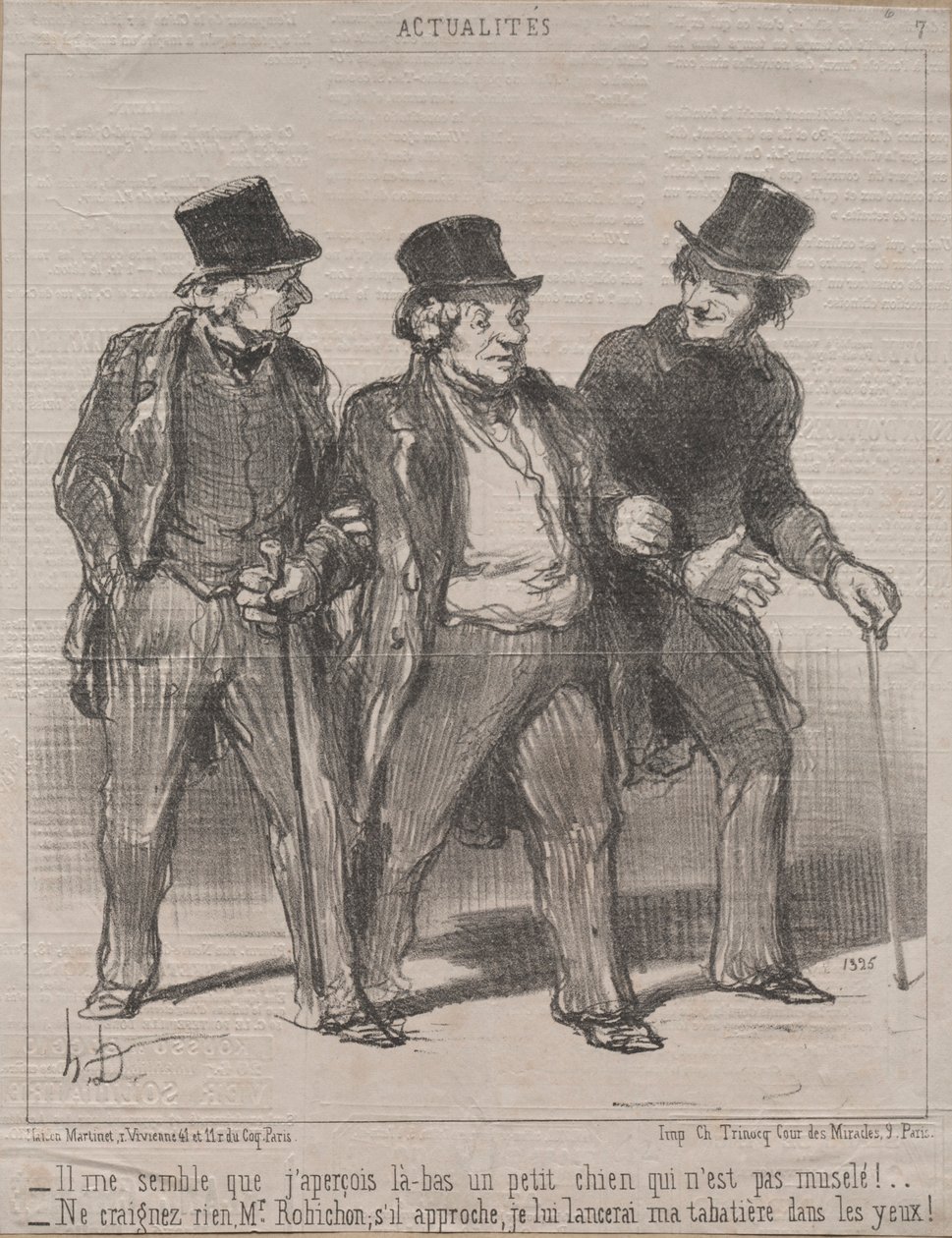 Fakty nr 7: Wydaje mi się, że widzę tam pieska bez kagańca!..., 1852. autorstwa Honoré Daumier