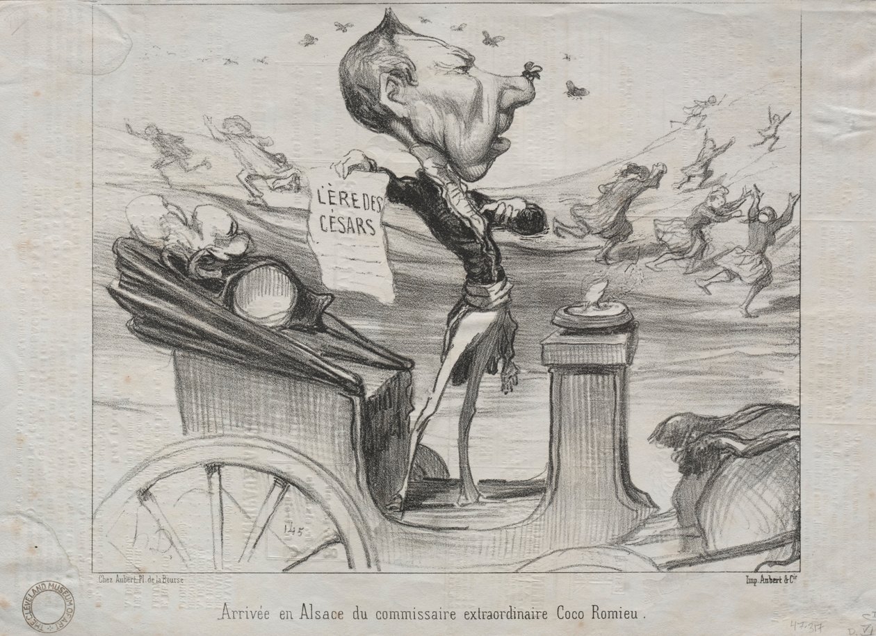 Fakty nr 81: Przybycie do Alzacji nadzwyczajnego komisarza Coco Romieu, 1850. autorstwa Honoré Daumier