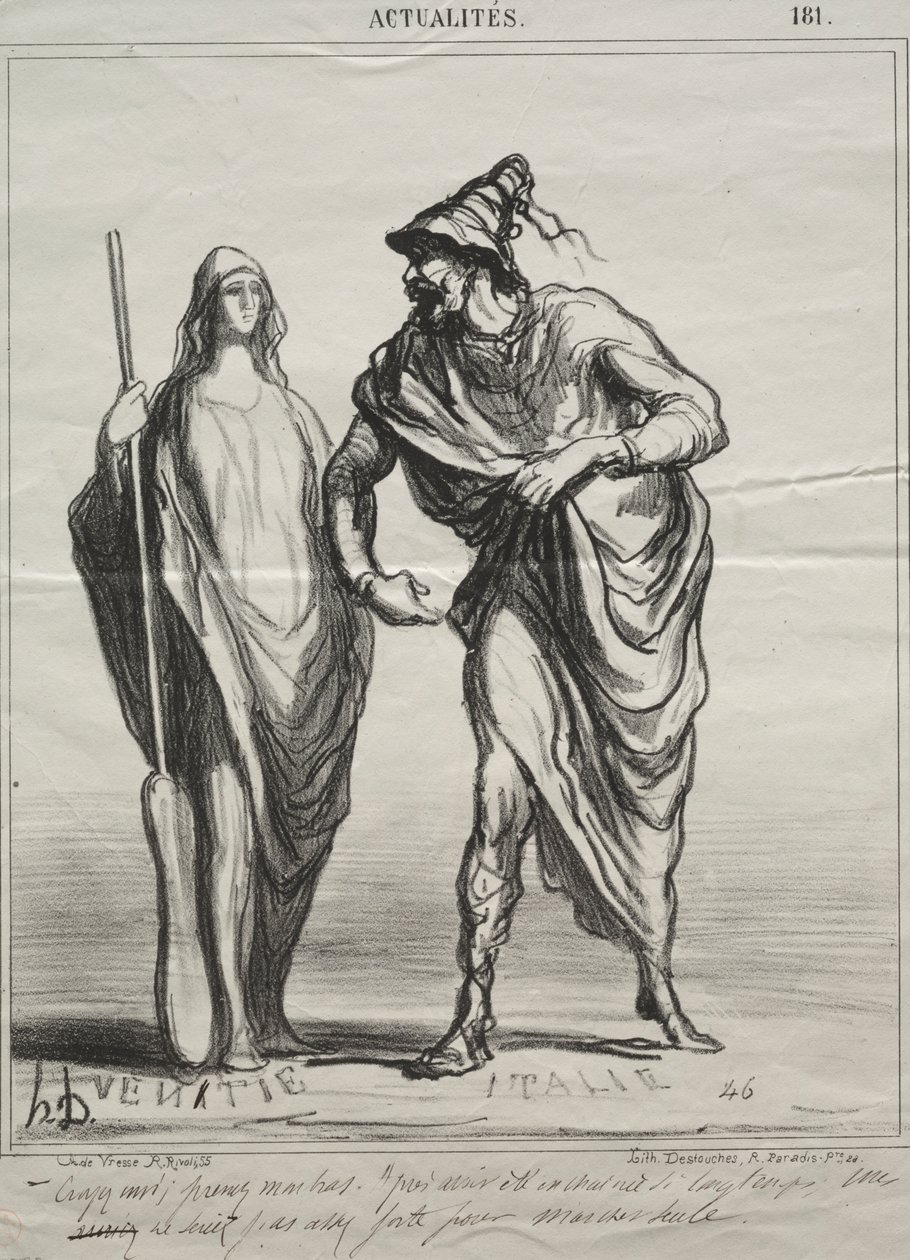 Fakty, plansza 181: Za co mnie bierzesz! Weź mnie za ramię autorstwa Honoré Daumier