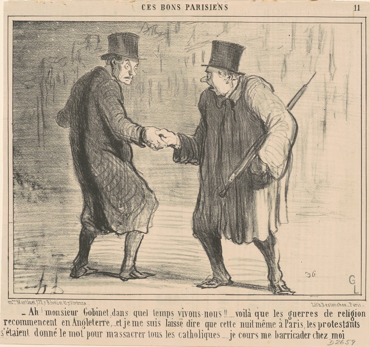 Ach! Monsieur Gobinet, o której godzinie... autorstwa Honoré Daumier