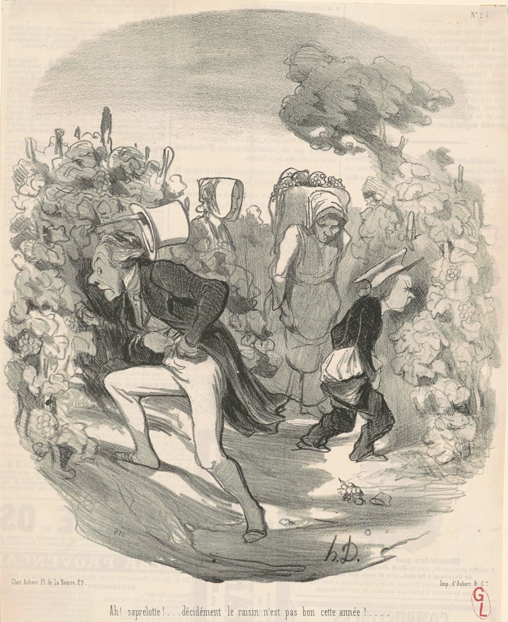 Ach! Saperlotka! ... W tym roku winogrona nie są dobre! ... autorstwa Honoré Daumier