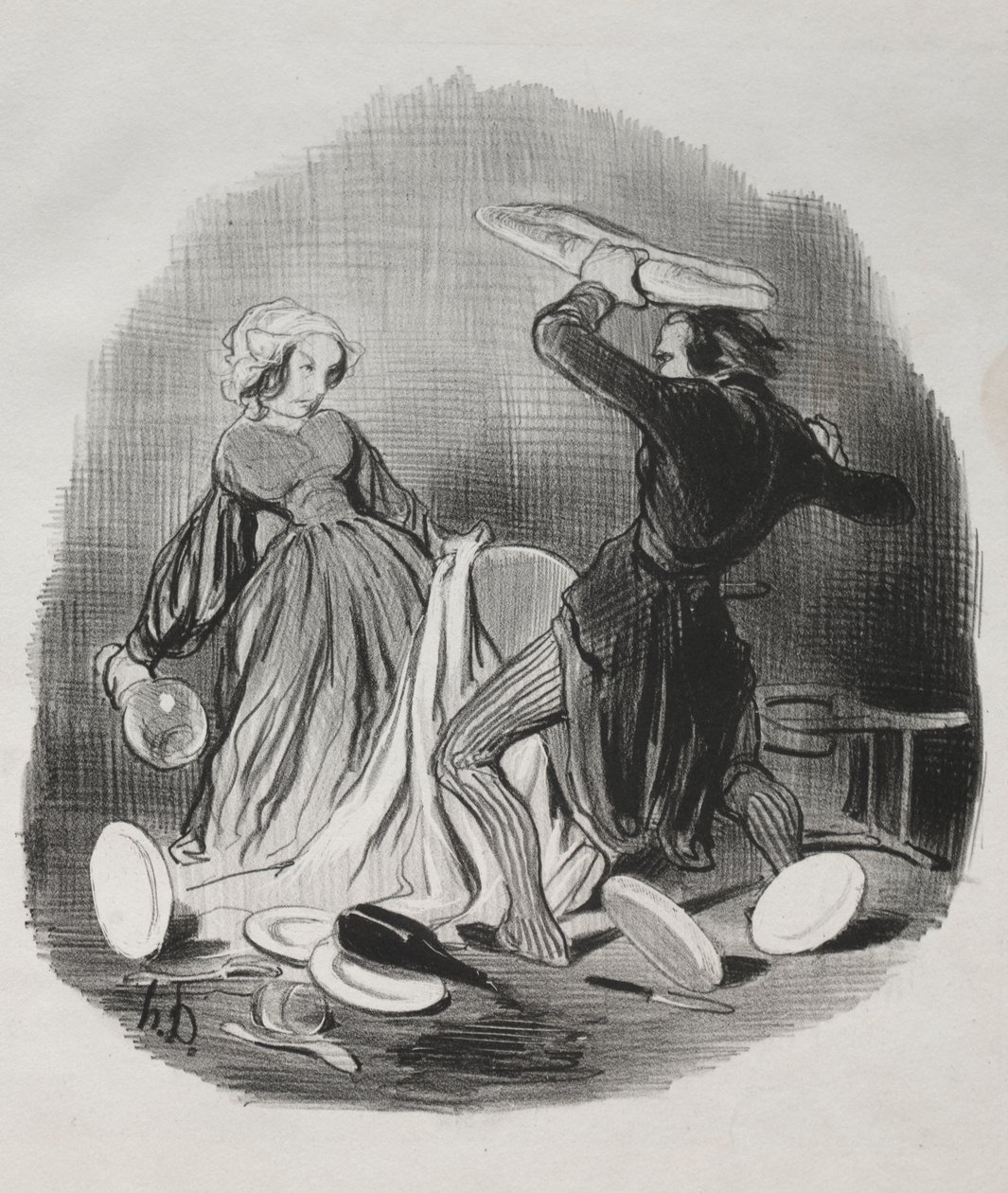 Ach! Myślisz, że twoja żona nie zapewnia ci wystarczająco dużo, złoczyńcy. . . . autorstwa Honoré Daumier