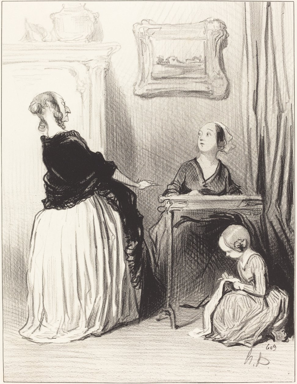 Ach!... jaką szczególną edukację dajesz swojej córce?... autorstwa Honoré Daumier