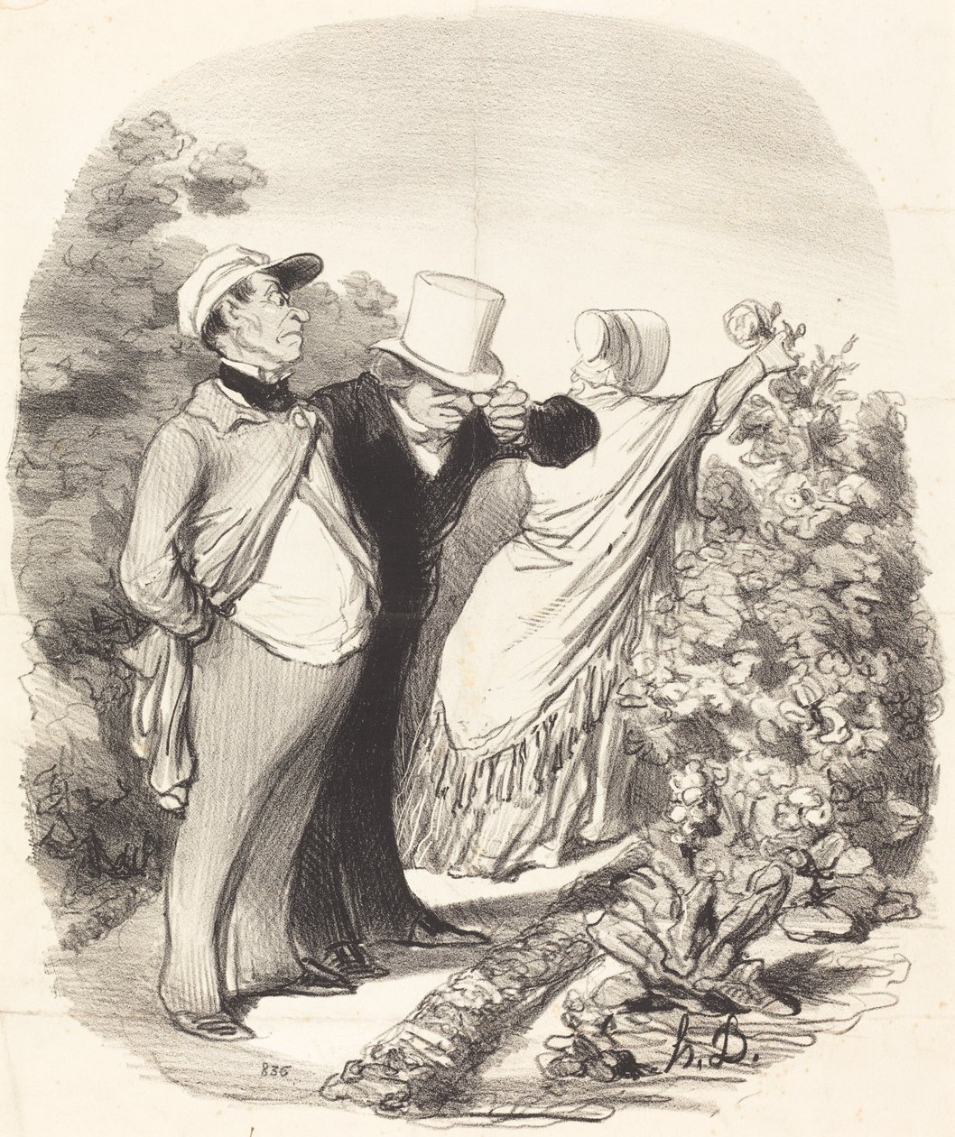 No dalej!... oto ona zbiera dla mnie różę... autorstwa Honoré Daumier