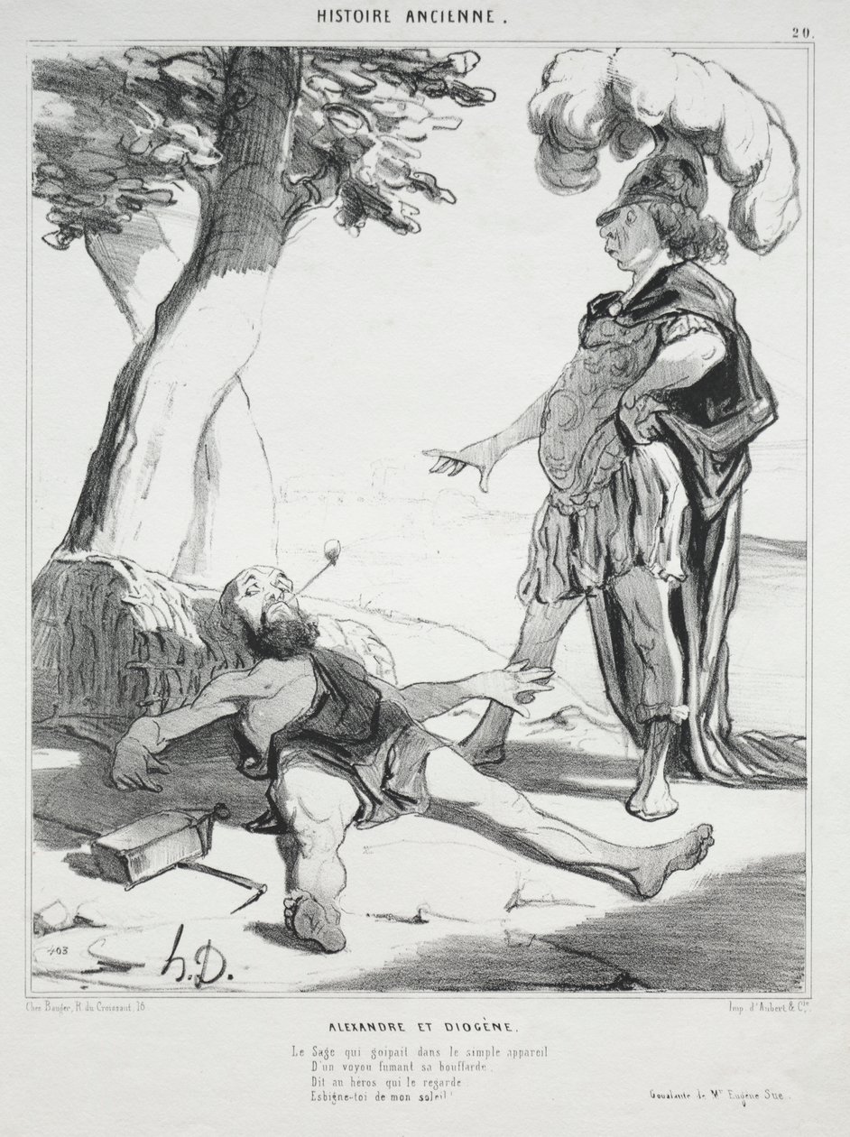 Historia starożytna, tablica 20: Aleksander i Diogenes autorstwa Honoré Daumier