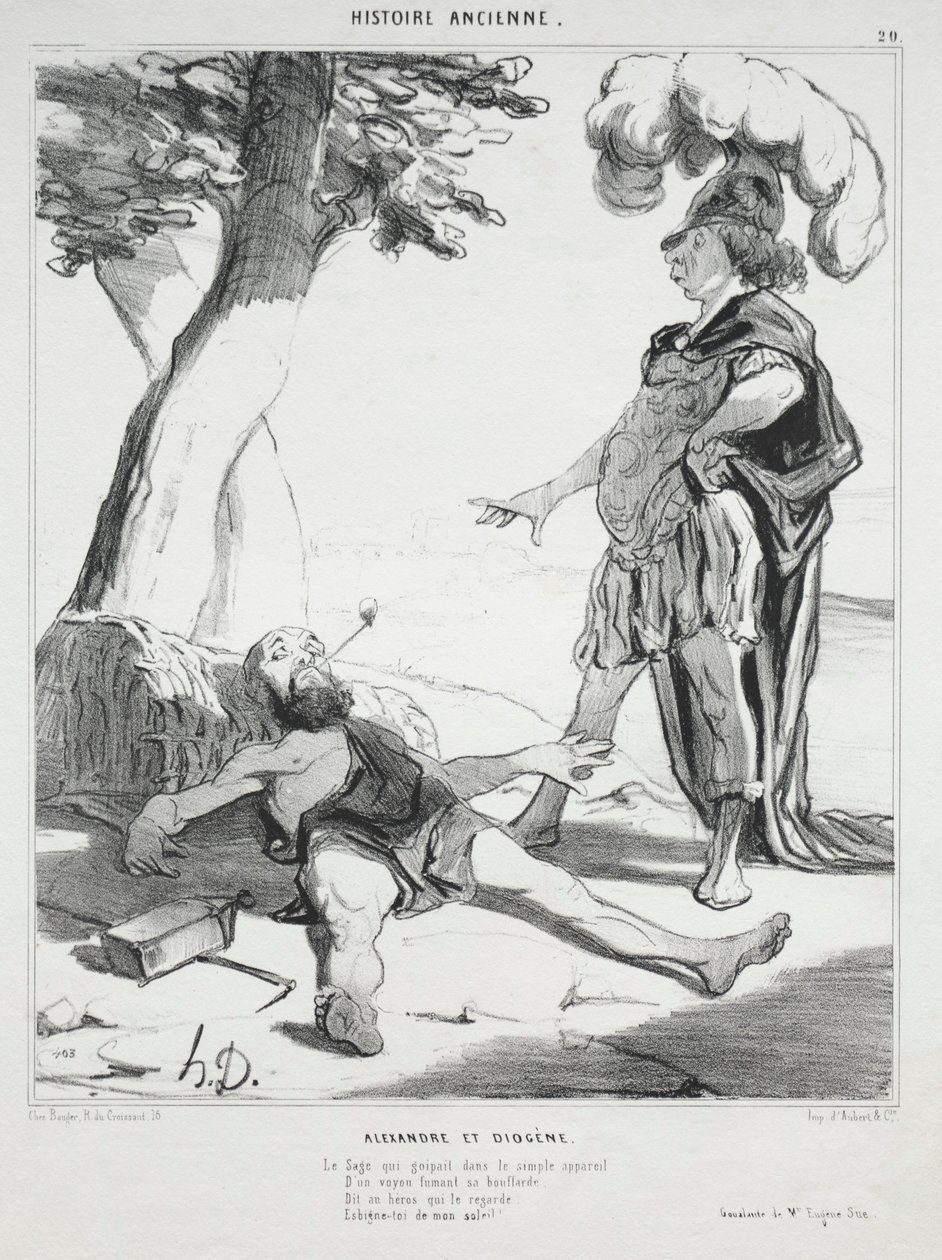 Historia starożytna, tablica 20: Aleksander i Diogenes, 14 sierpnia 1842. autorstwa Honoré Daumier