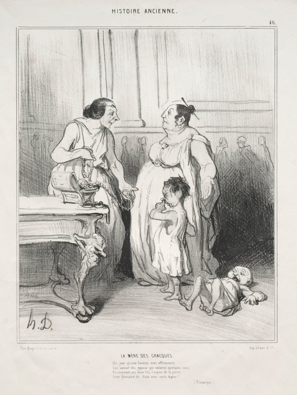 Historia starożytna, tablica 46: Matka Gracchi, 1842. autorstwa Honoré Daumier