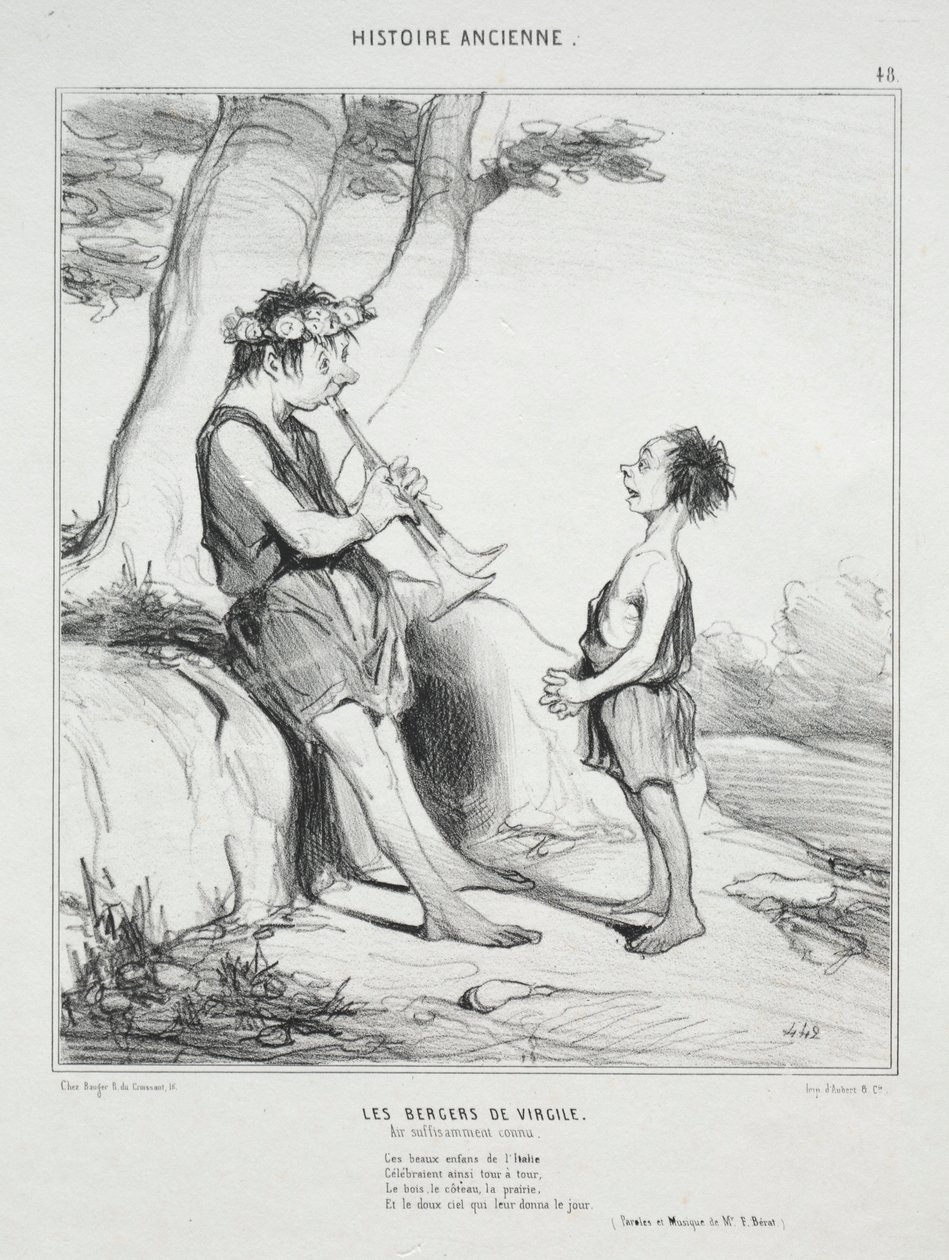 Historia starożytna, płyta 48: Pasterze Wergiliusza autorstwa Honoré Daumier