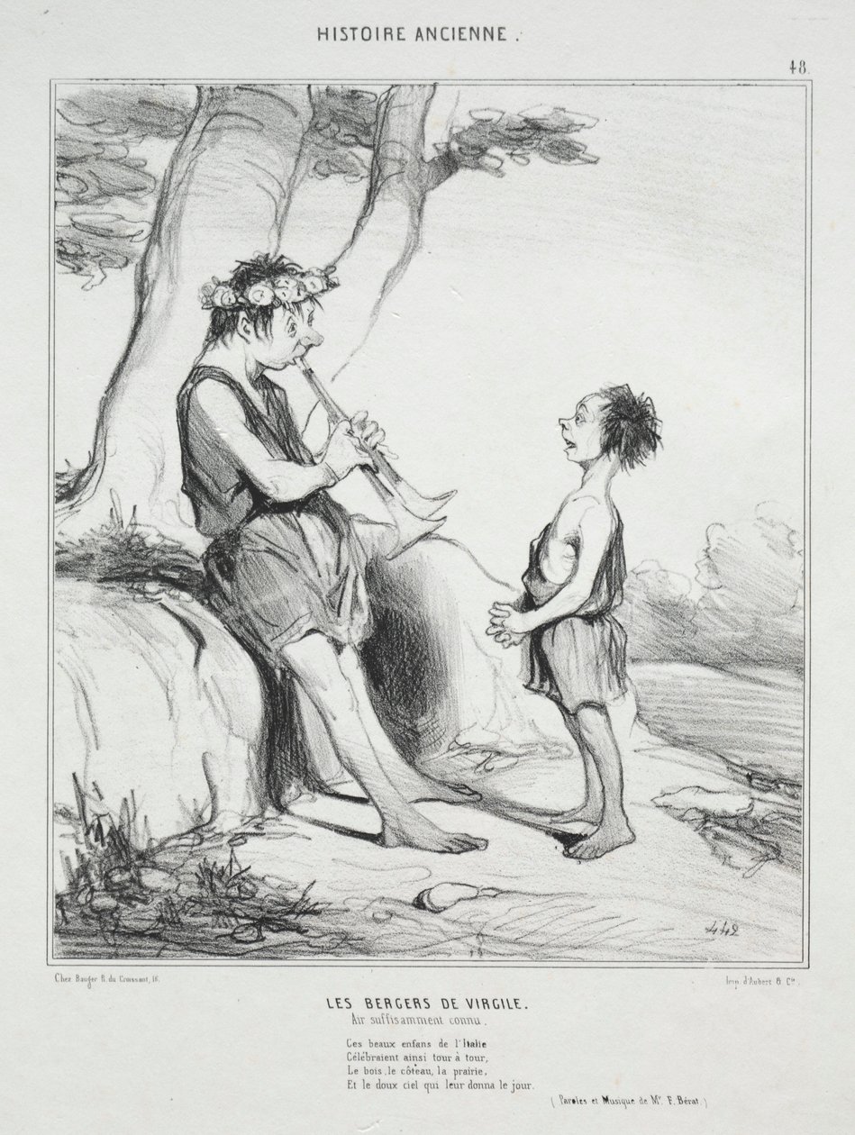 Historia starożytna, tablica 48: Pasterze Wergiliusza, 31 grudnia 1842. autorstwa Honoré Daumier