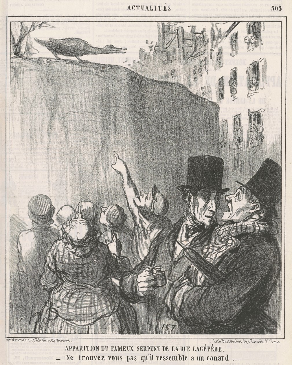 Wygląd ... węża z rue Lacépède autorstwa Honoré Daumier
