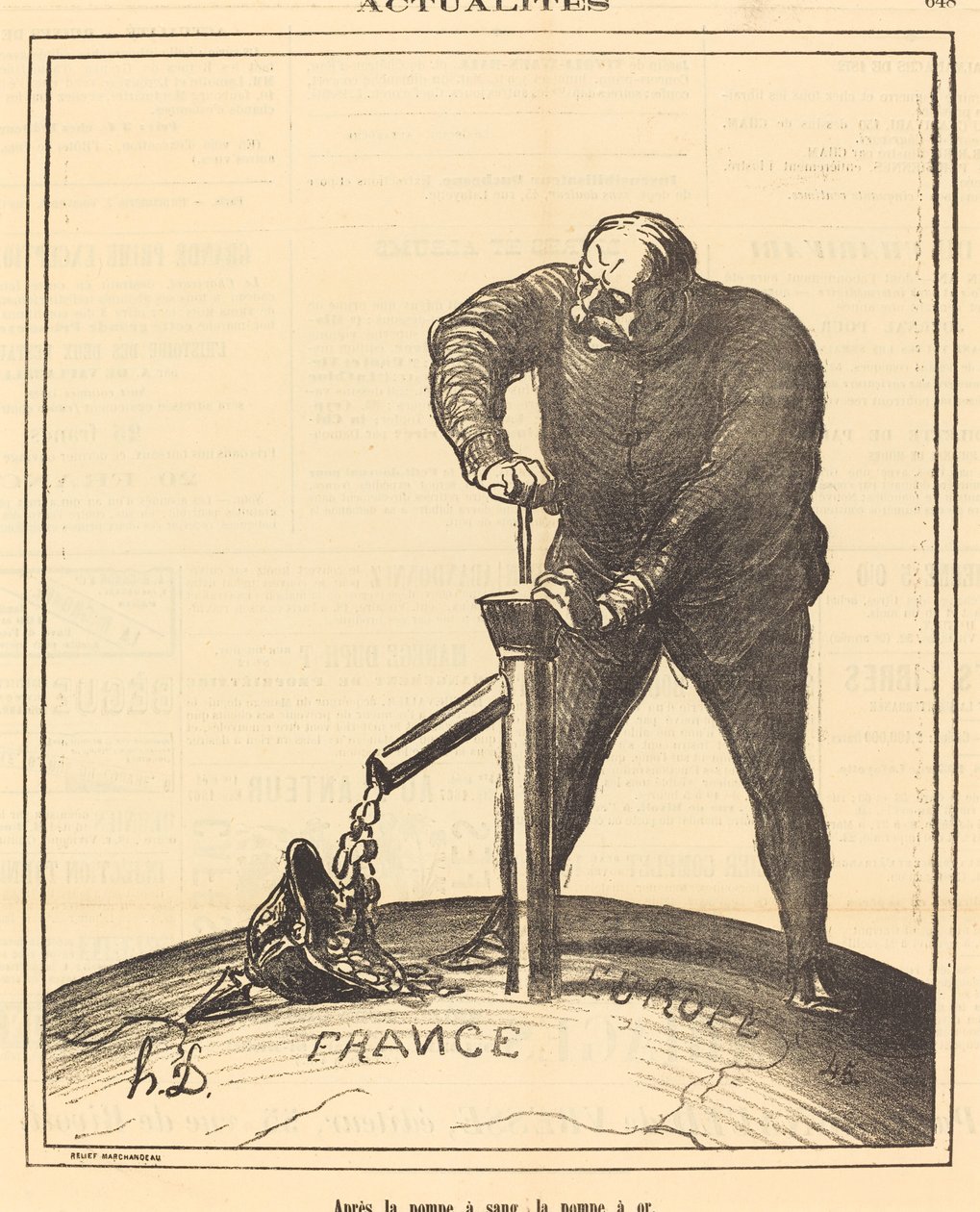 Po pompie krwi, pompa złota autorstwa Honoré Daumier