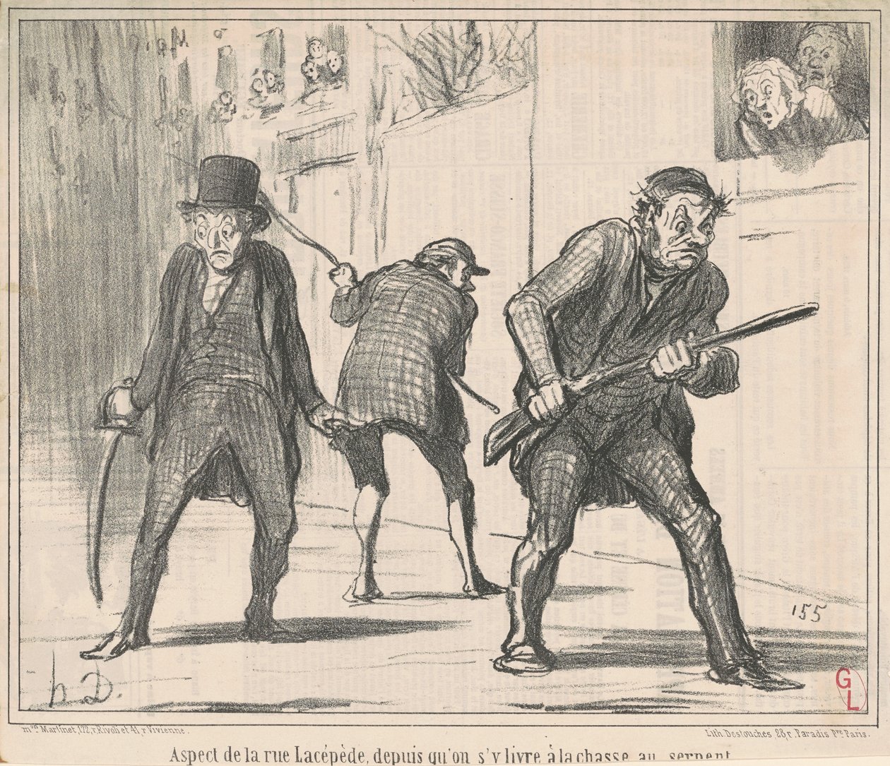 Aspekt rue Lacepède ... autorstwa Honoré Daumier