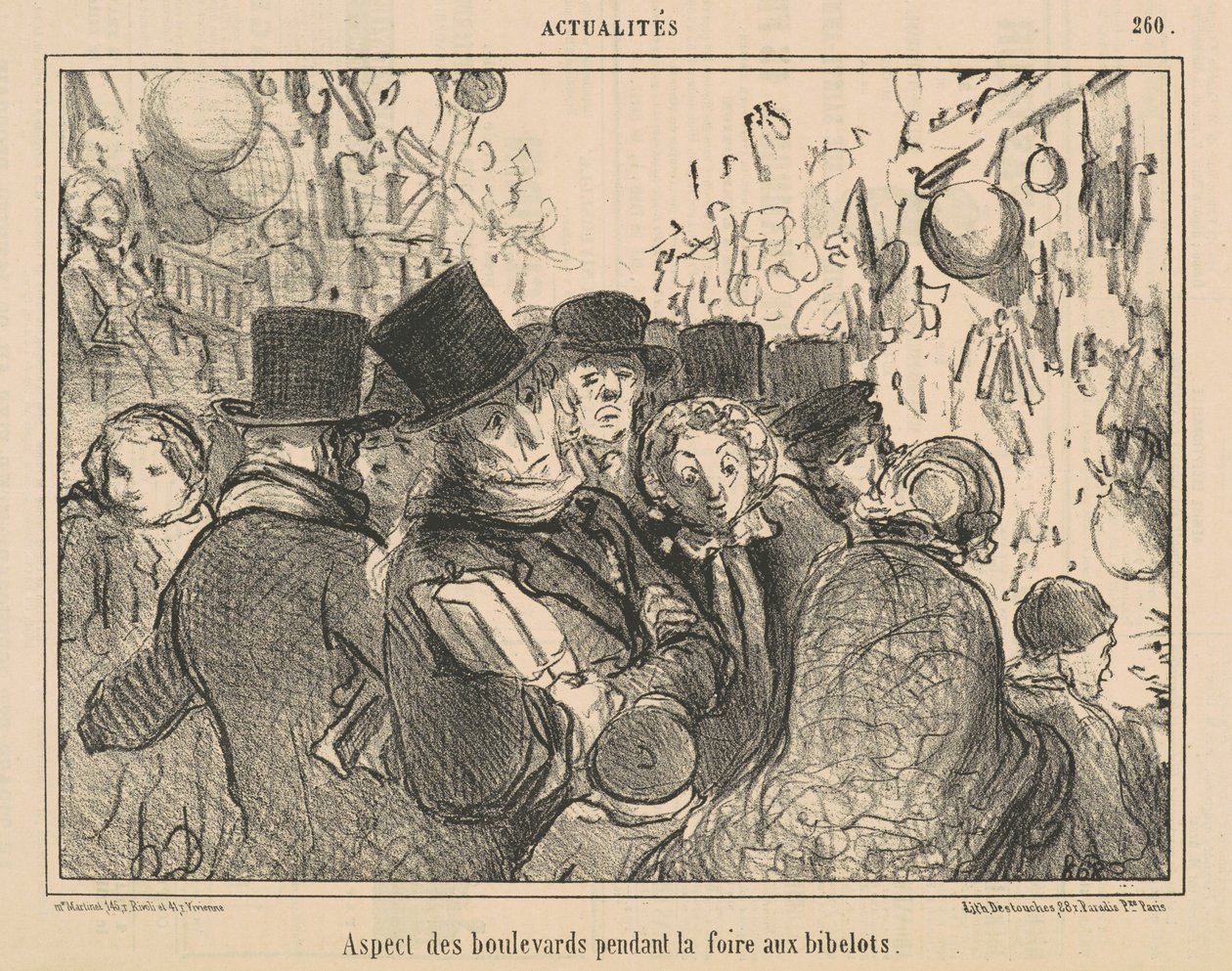 Wygląd bulwarów podczas kiermaszu ciekawostek autorstwa Honoré Daumier