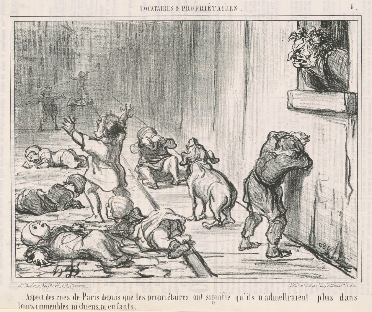 Wygląd ulic Paryża od ... autorstwa Honoré Daumier
