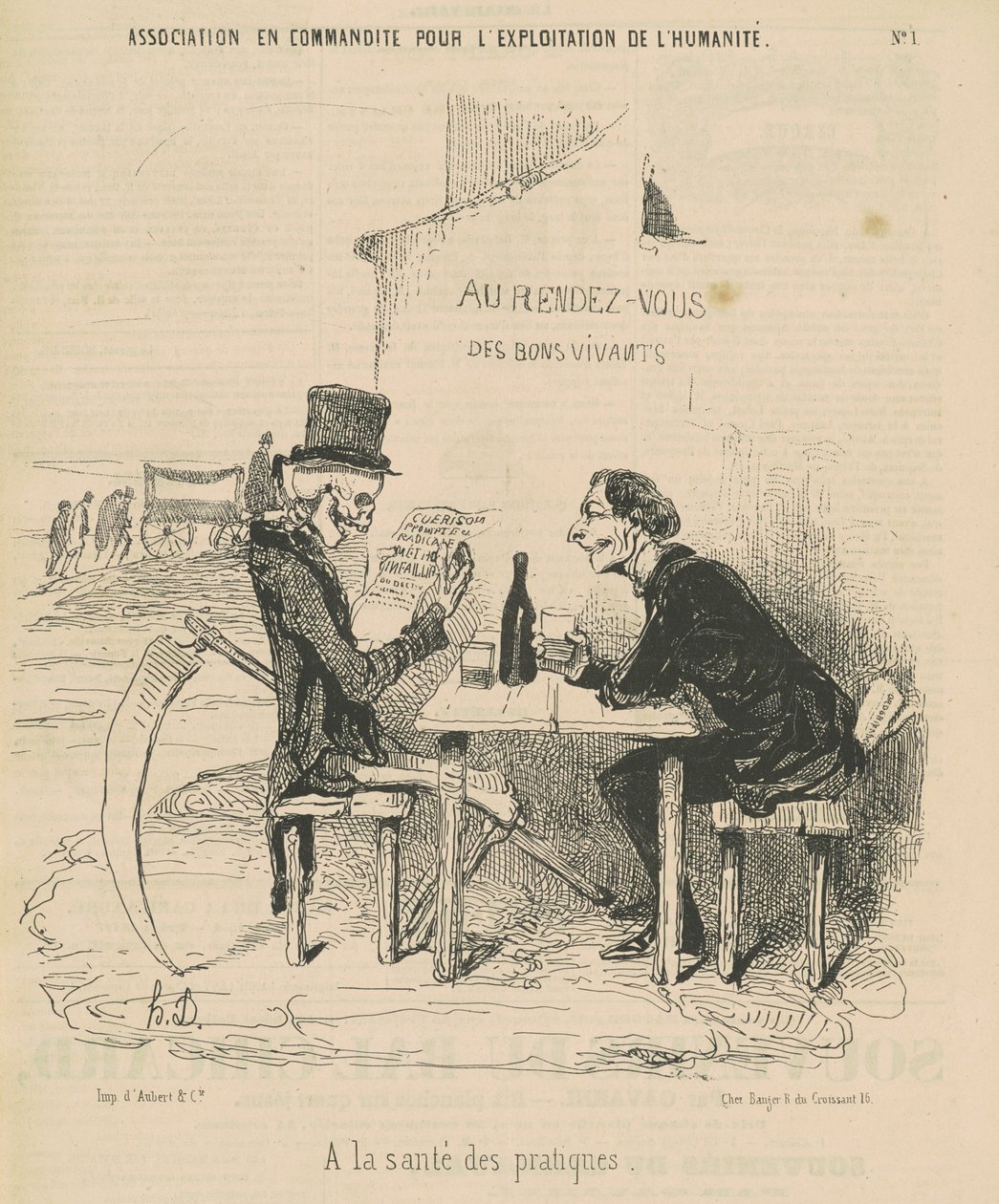 Ograniczone stowarzyszenie na rzecz narażenia ludzkości na zdrowie praktyk autorstwa Honoré Daumier