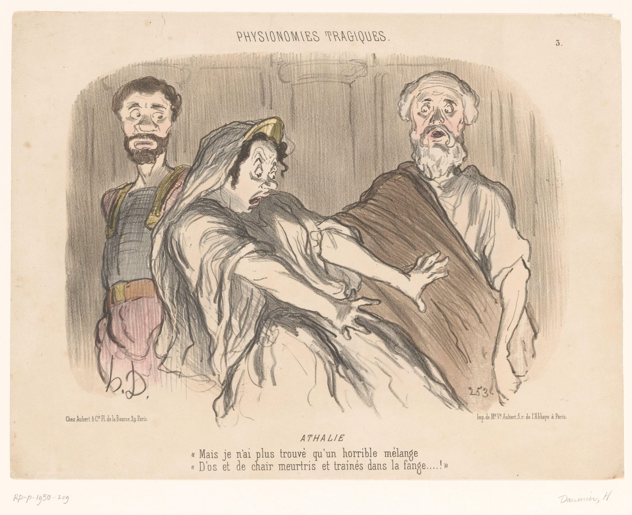 Atalja widzi przerażającą wizję Athalie (tytuł na obiekcie) Tragiczne twarze (tytuł serii) Physionomies tragiques (tytuł serii na obiekcie) autorstwa Honoré Daumier