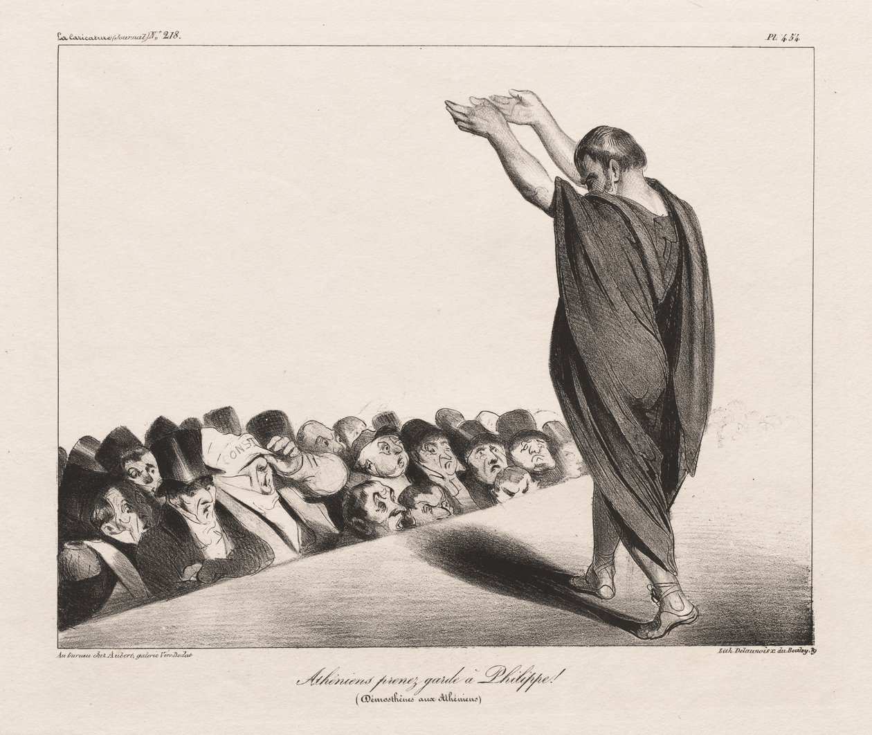 Ateńczycy strzeżcie się Phillipa! (Demostenes do Ateńczyków) autorstwa Honoré Daumier